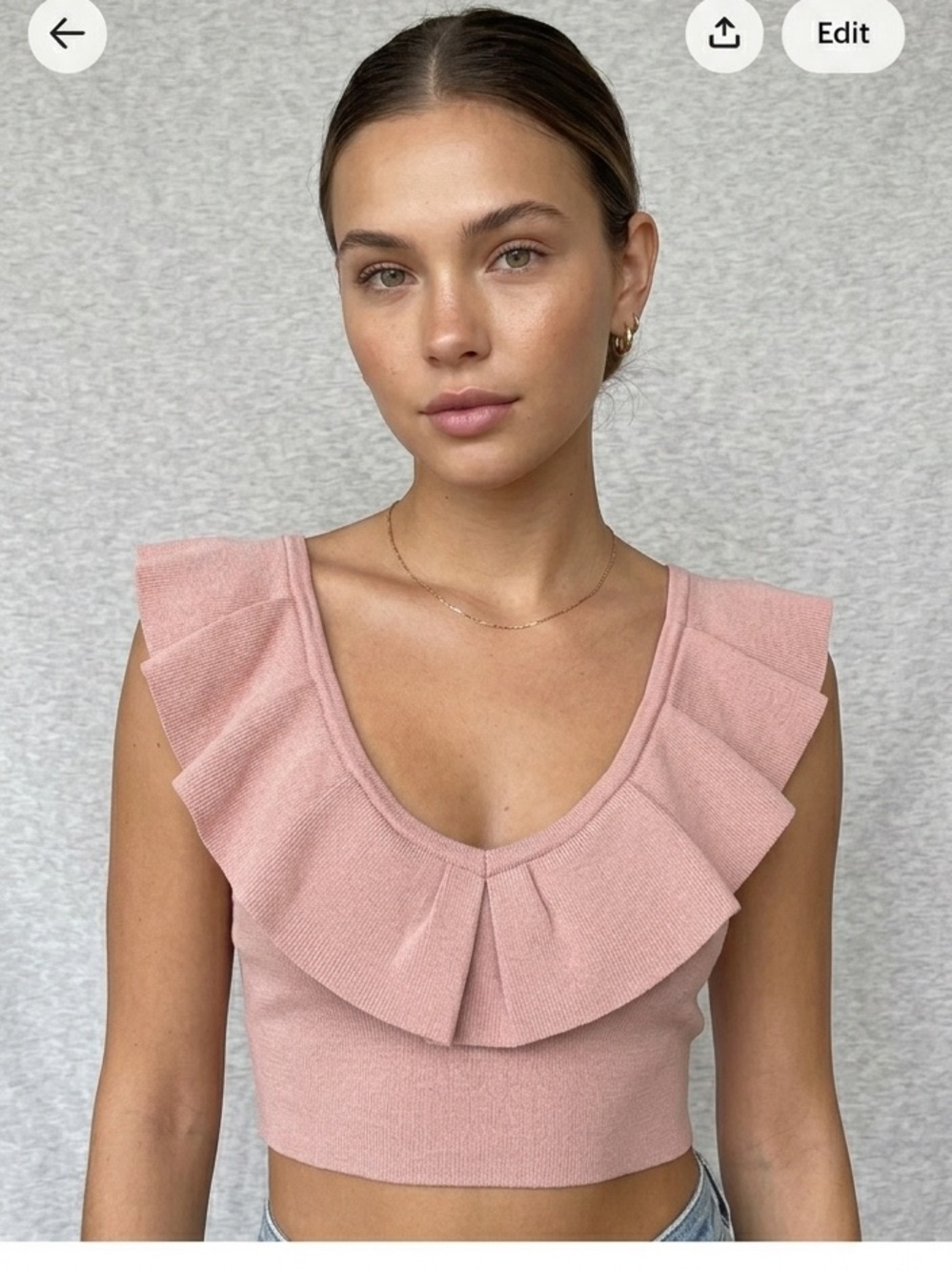 Forever 21 ruffle crop top size s